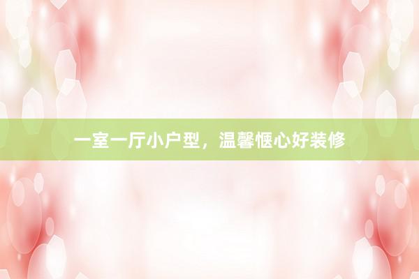 一室一厅小户型，温馨惬心好装修